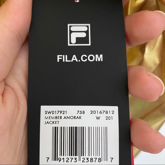 Rare Fila Gold metallic windbreaker jacket hooded - Picture 8 of 14